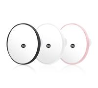 Raykce Magnifying Mirror 3 Pcs 5x 10x 15x Small Magnifying Mirror with 2 Suction Cup - Compact Travel Friendly for Precision Eyebrow Plucking & Blemish Removal