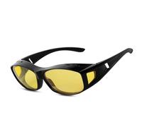 Raykce Polarized Night Driving Glasses, Wrap Around Night Vision Yellow Glasses with Side Shields, Can Over The Prescription Glasses, for Men Women Night Time Driving Fishing Cycling