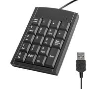 Raykce USB Numeric Keypad, Wire Mini Number Pad Portable USB Numeric Keyboard for Laptop, PC Computer Desktop Computers Notebook 19 Key (Black)