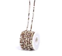 RAYLINE-DO RayLineDo® 3A Class 3mm Mixed Color Rhinestone Diamante Silver Plated Chain 10 Yard Lenght for Wedding Supplies DIY Sewing Craft Jewellery Making Party Decorations