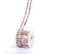 RAYLINE-DO RayLineDo® 3A Class 3mm Mixed Color Rhinestone Diamante Silver Plated Chain 10 Yard Lenght for Wedding Supplies DIY Sewing Craft Jewellery Making Party Decorations