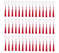 RayLineDo 100 Pcs Polyester Silky Tassels For DIY Craft Home Décor Handmade Bookmarks Tassels Red