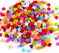 RayLineDo 1000pcs 6mm Heart Shape Mixed Colors 2 Holes Plastic Buttons -for Sewing Craft DIY Making