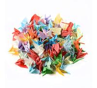 RayLineDo® 100PCS DIY Handmade Multicolor Paper Crane Origami Paper with 70M Crystal String