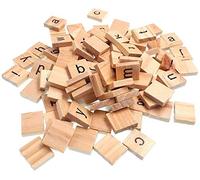 RayLineDo 100X Wooden Tiles Letter Alphabet Number Crafts English Words Lowercase Mixed
