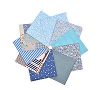 RayLineDo® 10pcs 12 x 12 inches (30cmx30cm) Print Cotton Blue Series Fabric Bundle Squares Patchwork DIY Sewing Scrapbooking Quilting Pattern Artcraft