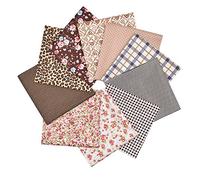 RayLineDo® 10pcs 12 x 12 inches (30cmx30cm) Print Cotton Coffee Series Fabric Bundle Squares Patchwork DIY Sewing Scrapbooking Quilting Pattern Artcraft