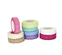 RayLineDo® 10PCS Cotton Trim Ribbon Lace Self-Adhesive DIY Decorative Tape Lace for Craft Decoration (Random Colors)