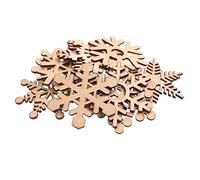 RayLineDo® 10pcs Different Snowflake Shapes Hollow Design Wooden Embellishments 60MM for Crafting and Decoration