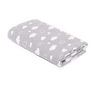 RayLineDo® 1PCS 100% Cotton Printed One Metre Quilting Fabric Patchwork Sewing Artcraft 190CM*100CM Grey Color with White Cloud Pattern