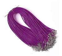 Raylinedo® 20 Pieces 18 inch Wax Cord Necklaces 1.5mm Purple Braided Imitation Leather Cord Rope Necklace Chain with Lobster for DIY Jewelry Making