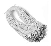 RAYLINE-DO Raylinedo® 20 Pieces 18 inch Wax Cord Necklaces 1.5mm White Braided Imitation Leather Cord Rope Necklace Chain with Lobster for DIY Jewelry Making