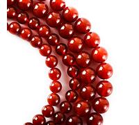 RayLineDo® 35Pcs 10mm Natural Red Agate Stone Round Beads Loose Beads Wholesale for Jewelry Making