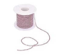 RayLineDo® 3A Class 2mm Light Pink Rhinestone Diamante Silver Plated Chain 10 Yard Lenght for Wedding Supplies DIY Sewing Craft Jewellery Making Party Decorations
