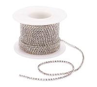RayLineDo? 3A Class 3mm Clear Rhinestone Diamante Silver Plated Chain 10 Yard Lenght for Wedding Supplies DIY Sewing Craft Jewellery Making Party Decorations