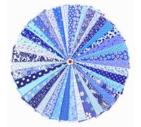 RayLineDo® 42PCS 20 * 30cm Assorted Pre-Cut Printing Cotton Cloth Material Mixed Squares Bundle Quilt Fabric Patchwork For DIY Handmade Craft, Blue Color Series