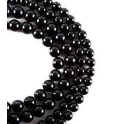 RayLineDo® 45Pcs 8mm Natural Black Onyx Stone Round Beads Loose Beads Wholesale for Jewelry Making