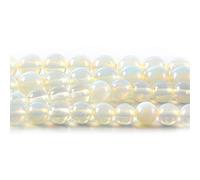 RayLineDo® 47Pcs 8mm Natural White Synthetic Opal Stone Round Beads Loose Beads Wholesale for Jewelry Making