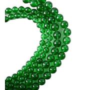 RayLineDo® 48Pcs 8mm Natural Bright Candy Green Malay Jade Stone Round Beads Loose Beads Wholesale for Jewelry Making