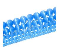 RAYLINEDO 48Pcs 8mm Natural Light Blue Cat Eye Stone Round Beads Loose Beads for DIY Jewelry Making