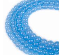 RayLineDo® 48Pcs 8mm Natural Ocean Blue Jade Stone Round Beads Loose Beads Wholesale for Jewelry Making