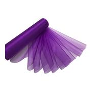 RayLineDo® 50cm X 50M Organza Roll Soft Sash Fabric Wedding Chair Cover Bows Table Runner for Party in Royal Purple