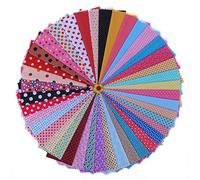 RayLineDo® 50PCS 20 * 30cm Assorted Pre-Cut Dot Series Mixed Squares Bundle Quilt Fabric Patchwork for Handmade Scrapbooking Artcraft Project