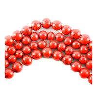 RayLineDo® 50Pcs 8mm Natural Red Turquoises Stone Round Beads Loose Beads Wholesale for Jewelry Making