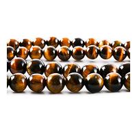 RayLineDo® 50Pcs 8mm Natural Yellow Tiger Eye Stone Round Beads Loose Beads Wholesale for Jewelry Making