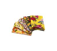 RayLineDo® 5X Different Pattern Yellow 100% Cotton Poplin Fabric Fat Quarter Bundle 46 x 56cm ( Appox 18" x 22") Patchwork Quilting Fabric