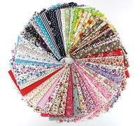 RayLineDo 60 Pcs Fabric Cotton 100% Printed Boundle Patchwork Squares of 20 * 25cm