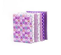 RayLineDo® 7pcs 25 * 25cm Different Pattern Patchwork Fabric Craft Printed Cotton Material Mixed Squares Bundle Quilting Scrapbooking Sewing Artcraft DIY Fabric Purple Series