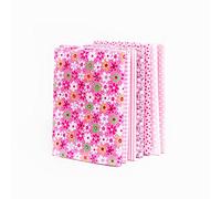 RayLineDo® 7pcs 50 * 50cm Different Pattern Patchwork Fabric Craft Printed Cotton Material Mixed Squares Bundle Quilting Scrapbooking Sewing Artcraft DIY Fabric Pink Series