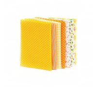 RayLineDo® 7pcs 50 * 50cm Different Pattern Patchwork Fabric Craft Printed Cotton Material Mixed Squares Bundle Quilting Scrapbooking Sewing Artcraft DIY Fabric Yellow Series