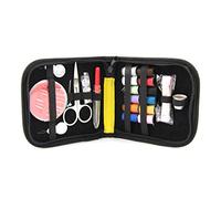 RayLineDo® Craft DIY Sewing Kit With Zippered Enclosure for Travel,Home Includes Needles/Threaders/Mini Scissors/Safety Pin/Colored Thread Bobbins/Tape/Thimbles/Buttons In Black