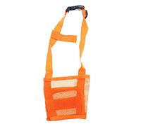 RayLineDo® Dog Mouth Muzzle Breathable Nylon Mesh Adjustable Biting Chewing Prevention Safety Belt Soft Pet Anti Barking Muzzles for Small Medium Large Dogs Size XL In Orange