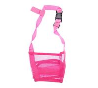 RayLineDo® Dog Mouth Muzzle Breathable Nylon Mesh Adjustable Biting Chewing Prevention Safety Belt Soft Pet Anti Barking Muzzles for Small Medium Large Dogs Size L In Pink