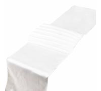 RayLineDo® Pack of 10 12'' X 108'' Satin Table Runners for Wedding Party Banquet Table Party Bridal Decoration in White