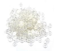 RayLineDo Pack of 100 Clear Delicate Plastic Round Buttons 2 Holes,Approx:12mm,Hole size:1mm Thickness:2mm