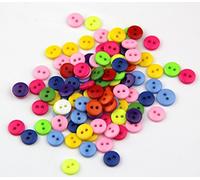 RayLineDo Pack of 100 Mixed Bright Candy Color Plain Round 2 Holes Resin Buttons for Crafting Sewing DIY-9mm