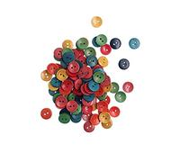 RayLineDo® Pack of 100pcs 15mm Round Buttons 2 Holes Concave Retro Wooden Buttons for DIY Sewing Crafting