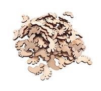 RayLineDo® Pack of 100pcs 20MM Buttons Foot Shaped Wooden Embellishments Without Holes for Crafting and Decoration