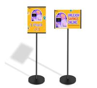 RayLove Floor Standing Poster Stand,A3 Sign Holder Stand, Aluminum For Vertical And Horizontal View Sign Displayed (black)