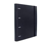 Raylu Paper - 4 Ring Binder with 6 Coloured Dividers and Refills of 100 A4 Sheets with 4 x 4mm Grids, 4 x 60mm Spine Black