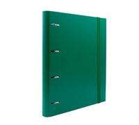 Raylu Paper - 4 Ring Binder with 6 Coloured dividers and Refills of 100 Sheets A4 90 g with 4 x 4 mm Squares, Binder with 4 Rings of 30 mm. Rado System, 60 mm Spine (Green)
