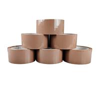 RAYLU PAPER® - 66m x 50mm Wide Heavy Duty Extra Strong Paper Rolls Packing Tape for Shipping Box Packaging (Pack of 6, Brown)
