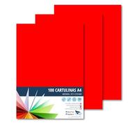 Raylu Paper® A4 100 Pieces Red Card 180g 210x297mm Ideal for Binding, Office Work, Drawing, Crafts Suitable for School Use (Red)