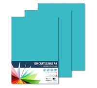 Raylu Paper® A4 100 Pieces Turquoise Card 180g 210x297mm Ideal for Binding Office Work Drawing Crafts Suitable for School Use (Turquoise Blue)