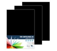Raylu Paper® A4 100pcs Black Card 180g 210x297mm Ideal for Binding, Office Work, Drawing, Crafts, Suitable for School Use (Black)