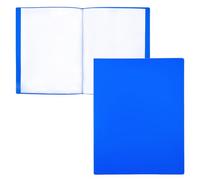 RAYLU PAPER - A4 Document Folder 100% Biodegradable Polypropylene 40 Clear Document Sleeves (A4, 40 Pockets, Blue)